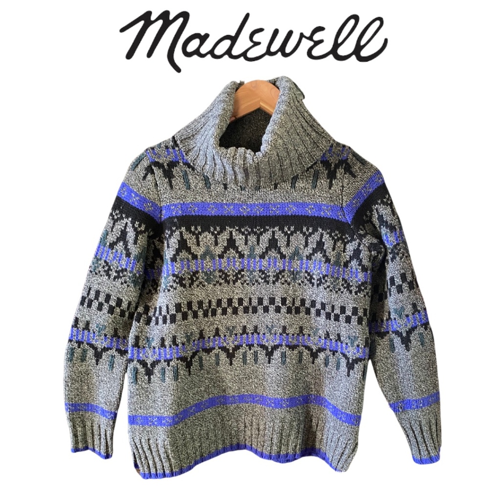 Madewell 100% Wool Ice Block Turtleneck Sweater